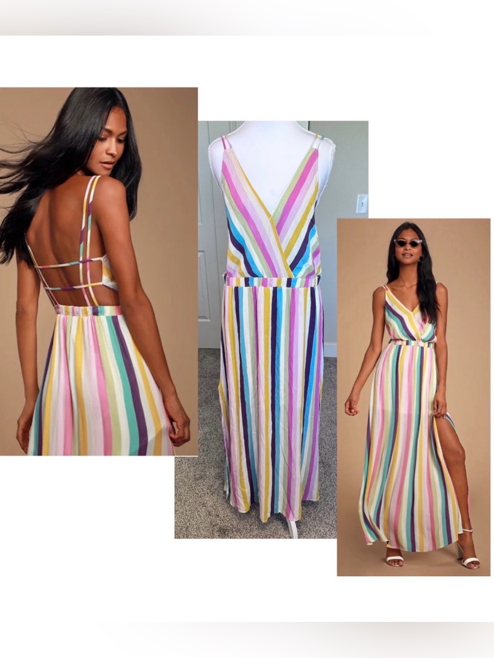 Lulu's Lost In Paradise Striped Maxi Dress XL